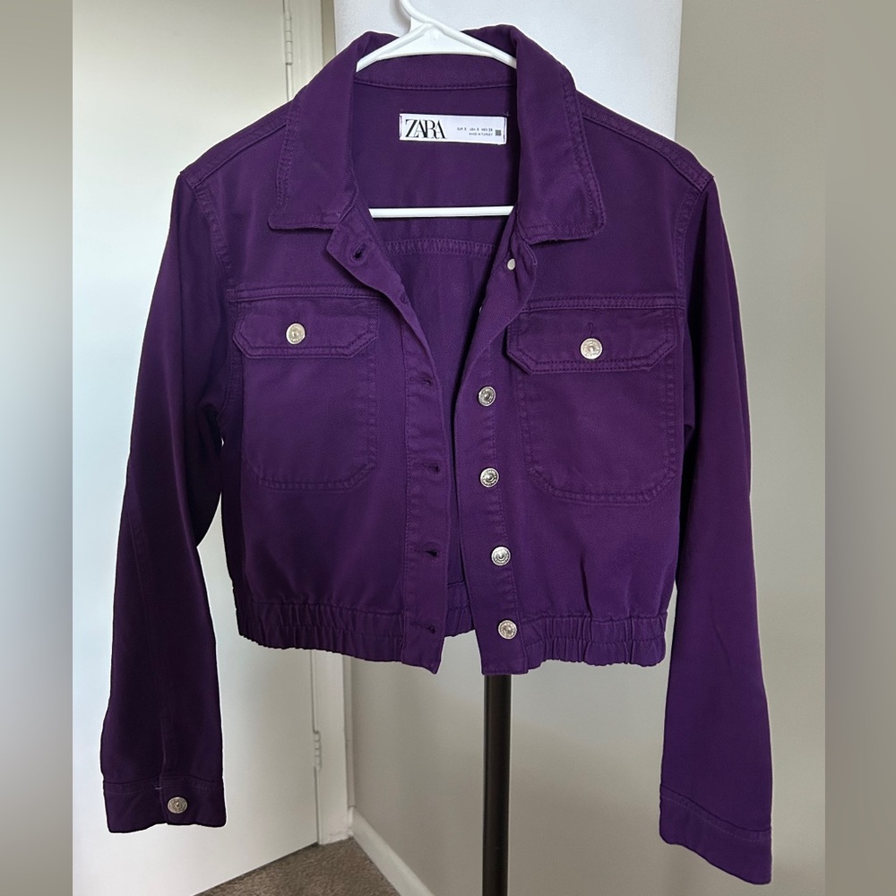 Zara Deep Purple Button-Up Jacket